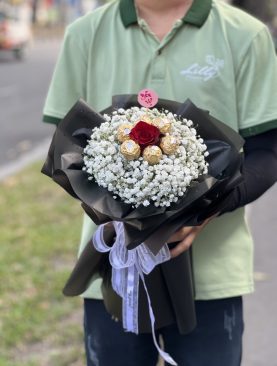 Hoa Bó hoa socola Ferrero rocher phối Baby Hà Lan Mẫu 24